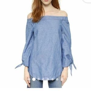 NWOT Free People Chambray Off the Shoulder Top